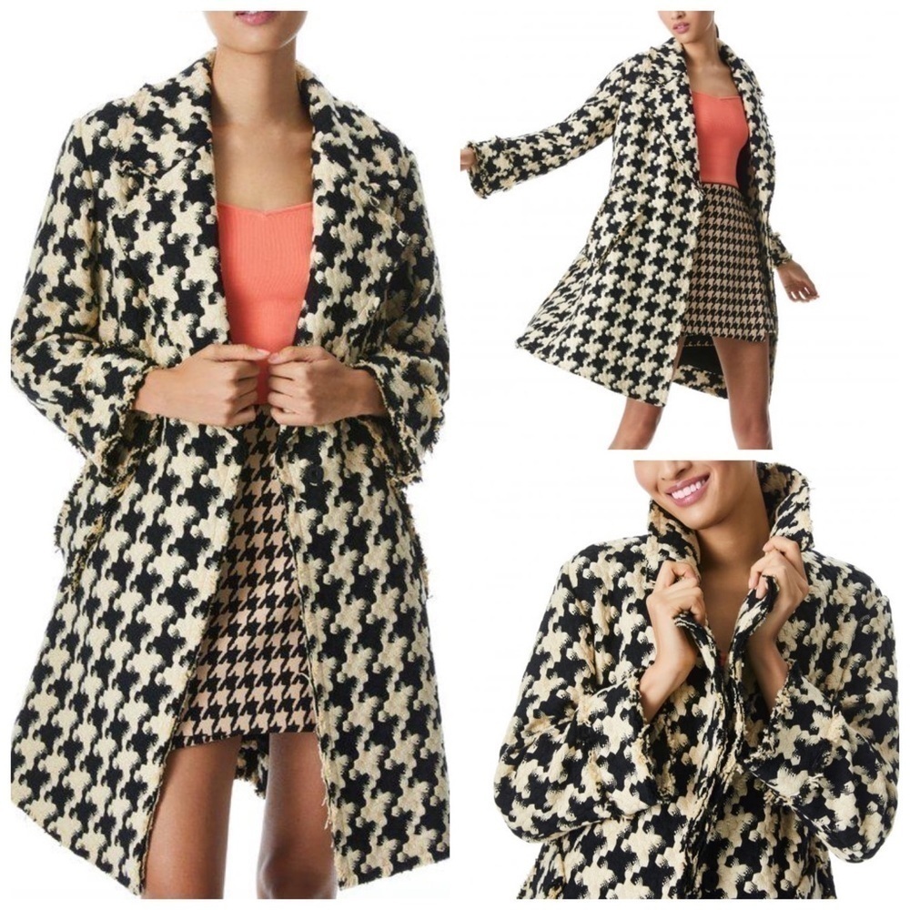 Alice + Olivia Stefan Notch Collar Coat Black Almond - Picture 1 of 13